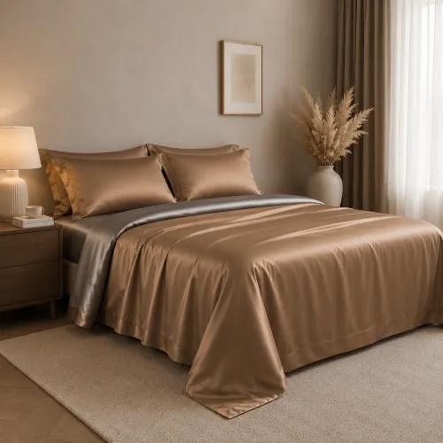 Комплект постільної білизни Tencel Lumi brown - 2