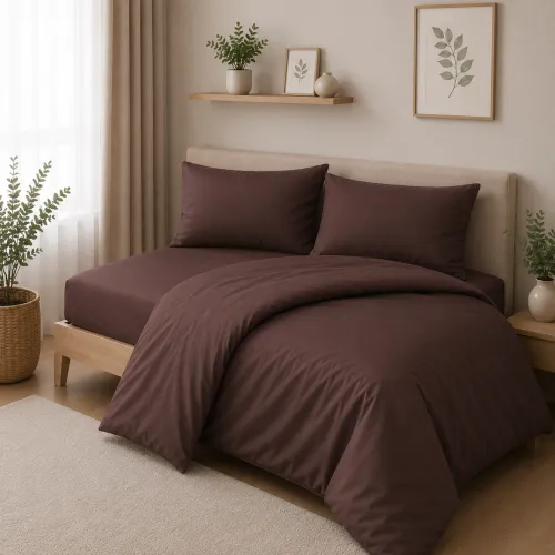 Комплект постільної білизни JUNIOR  Satin Premium 0210 Cacao Active - 1