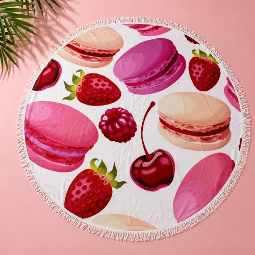 Пляжное полотенце №5075 Summer Time Fruit macaroons