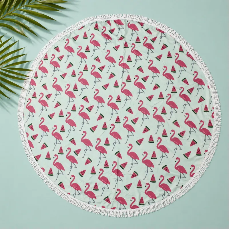 Пляжний рушник №5077 Summer Time Menthol flamingo