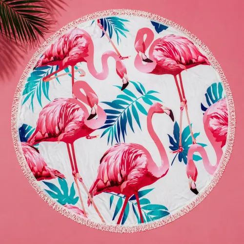 Пляжное полотенце №5054 Summer Time Light flamingo