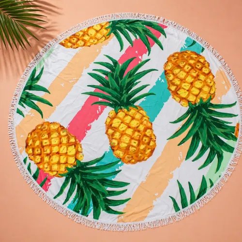 Пляжное полотенце №5060 Summer Time Pineapple