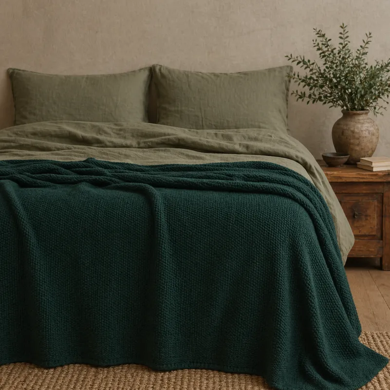 Плед вязаный №200256 Emerald