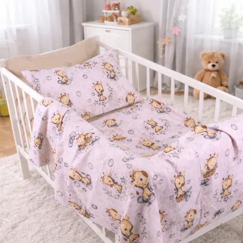 Комплект постельного белья Бязь BABY 17-0922 Tiny Giraffes gray - 1