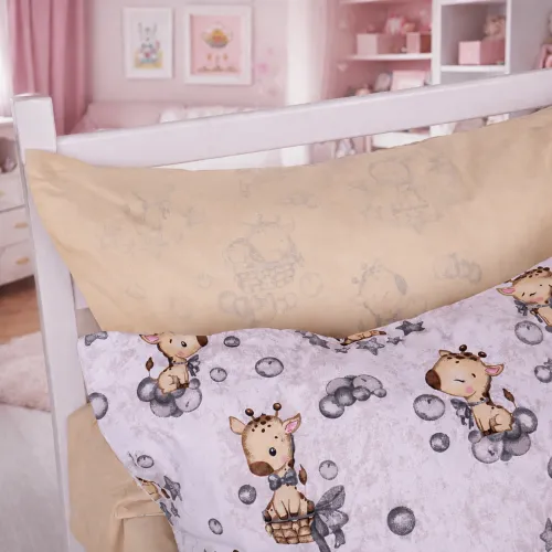 Наволочка Бязь Kids Time 17-0922 Tiny Giraffes gray - 2