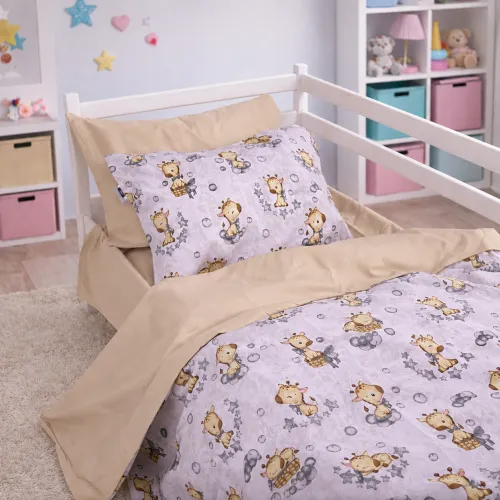 Наволочка Бязь Kids Time 17-0922 Tiny Giraffes gray - 4
