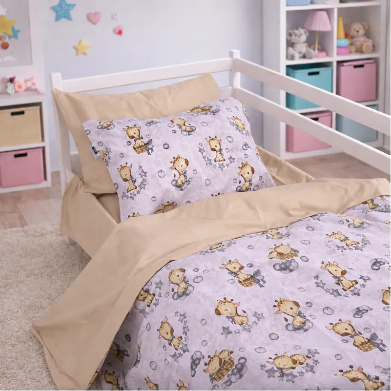 Комплект постельного белья  Ranforce Elite JUNIOR 17-0922 Tiny Giraffes gray