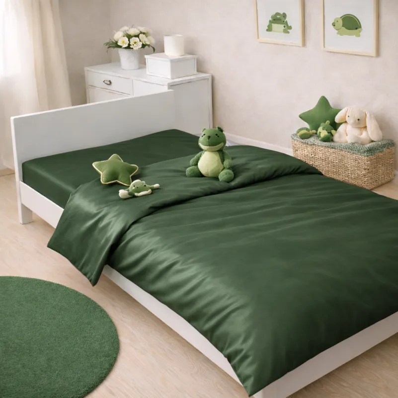 Комплект постельного белья Сатин JUNIOR 0844 Green Olive - 6