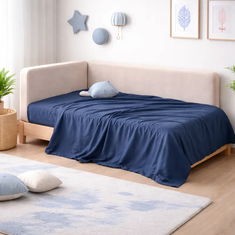 Комплект постельного белья Сатин JUNIOR Satin Stripe 30-0021 Dark Blue - 6