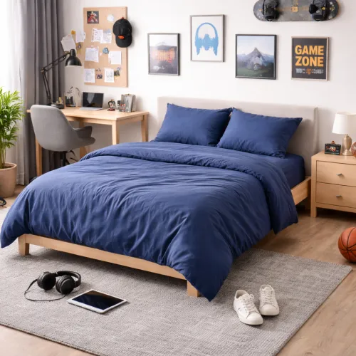 Комплект постельного белья Сатин TEENAGER Satin Stripe 30-0021 Dark Blue