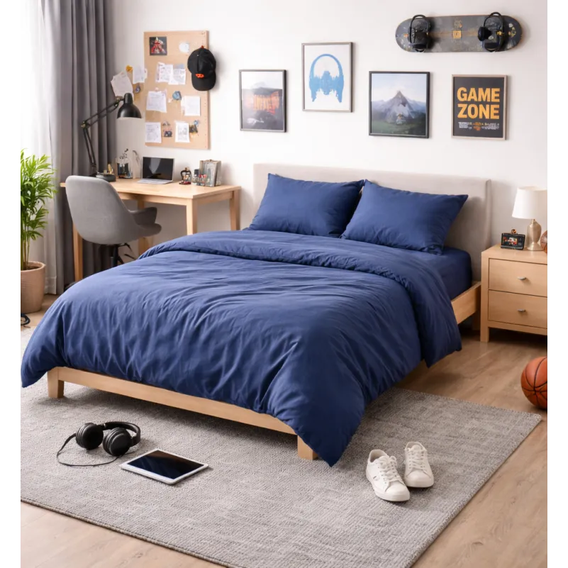 Комплект постельного белья Сатин TEENAGER Satin Stripe 30-0021 Dark Blue
