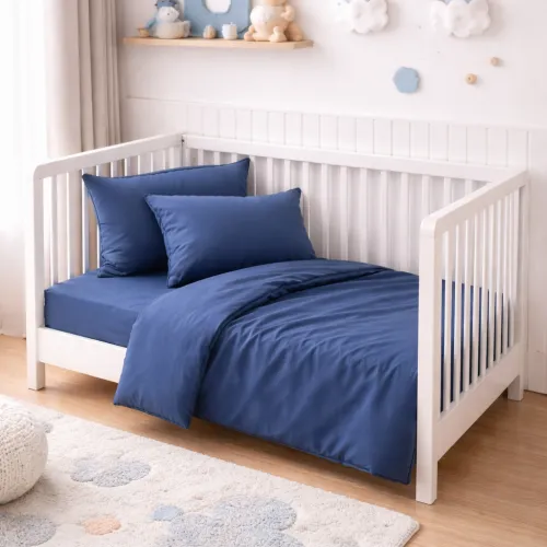 Комплект постільної білизни Сатин LITTLE KIDS Satin Light Pro 10-011 Dark Blue