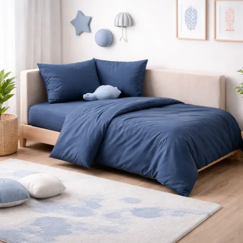 Комплект постельного белья Сатин JUNIOR Satin Stripe 30-0021 Dark Blue