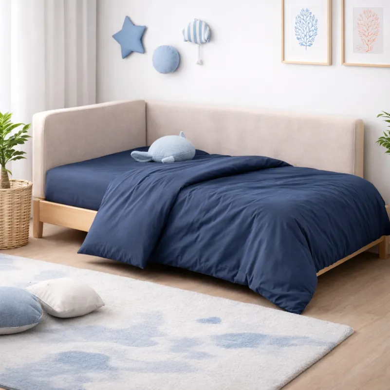 Комплект постельного белья Сатин JUNIOR Satin Stripe 30-0021 Dark Blue - 5