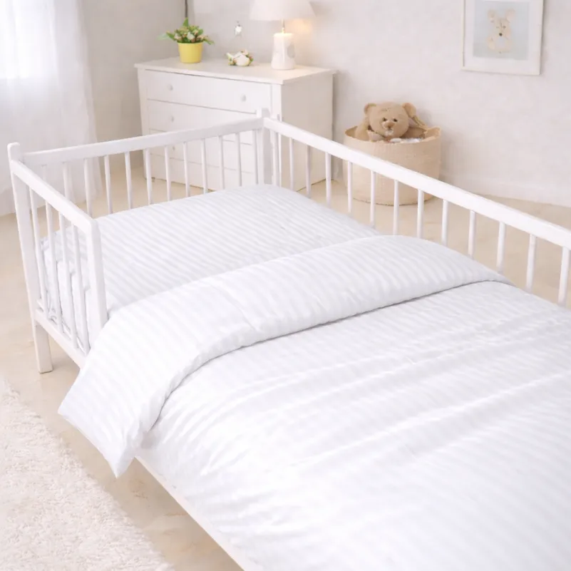 Комплект постельного белья Сатин BABY Satin Stripe 30-0001 White Фото - 6