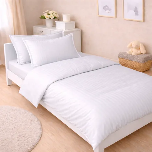 Комплект постельного белья Сатин JUNIOR Satin Stripe 30-0001 White