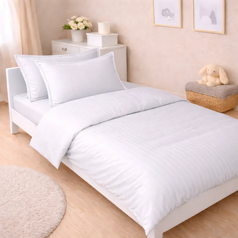 Комплект постельного белья Сатин JUNIOR Satin Stripe 30-0001 White