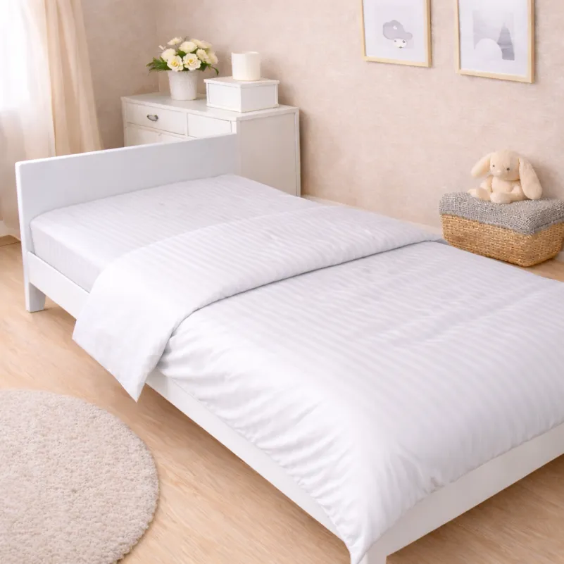 Комплект постельного белья Сатин JUNIOR Satin Stripe 30-0001 White - 5