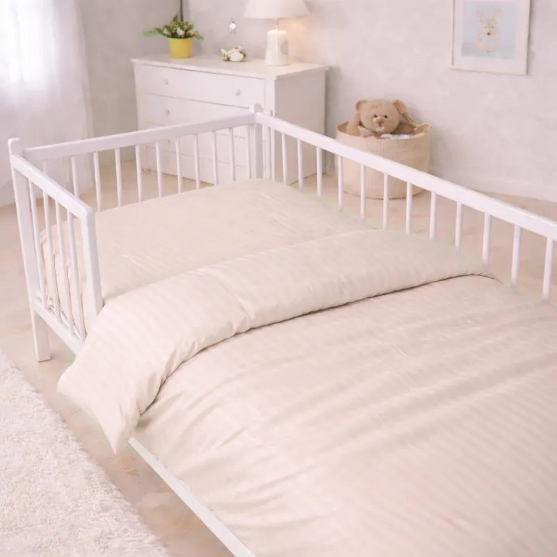 Комплект постельного белья Сатин BABY Satin Stripe 30-0004 Cream Фото - 6