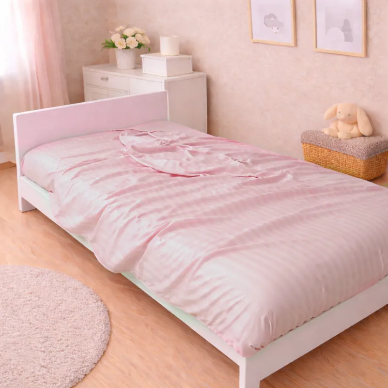 Комплект постельного белья Сатин JUNIOR Satin Stripe 30-0007 Pink - 5