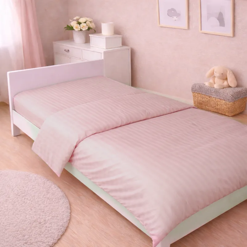 Комплект постельного белья Сатин JUNIOR Satin Stripe 30-0007 Pink - 6