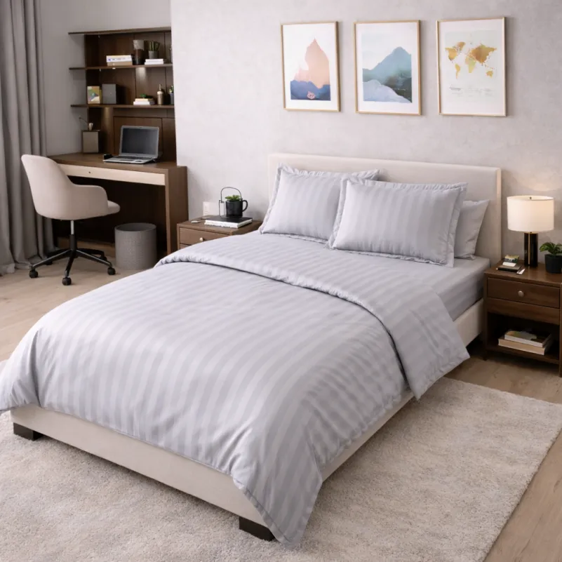 Комплект постельного белья Сатин TEENAGER Satin Stripe 30-0010 Light Gray