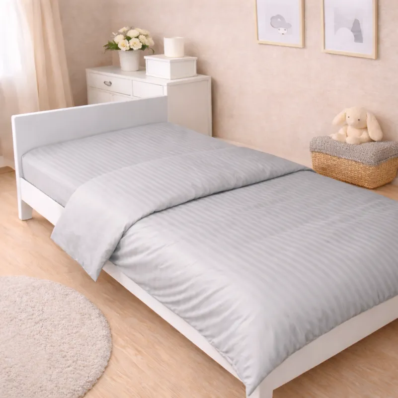 Комплект постельного белья Сатин JUNIOR Satin Stripe 30-0010 Light Gray - 6