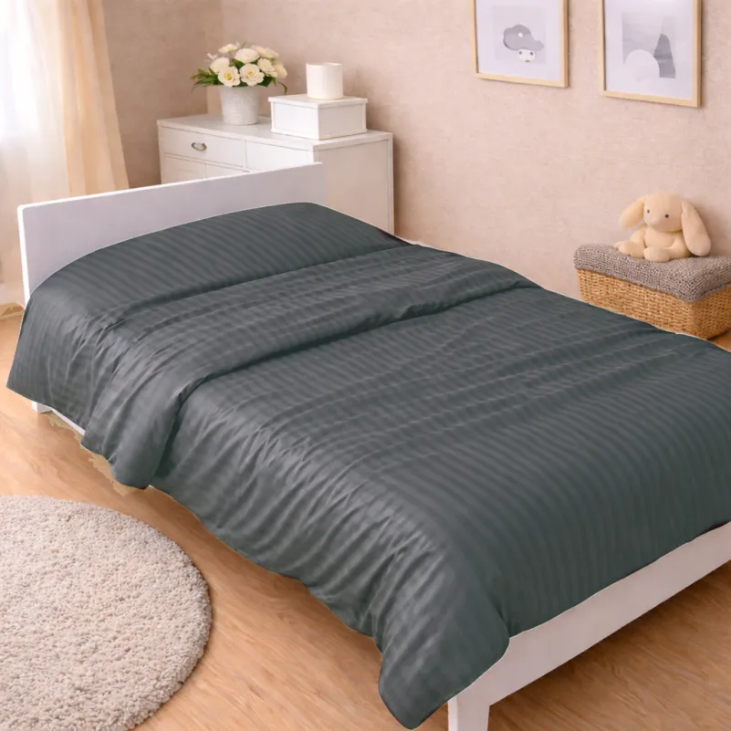 Комплект постельного белья Сатин JUNIOR Satin Stripe 30-0012 Dark Gray - 5