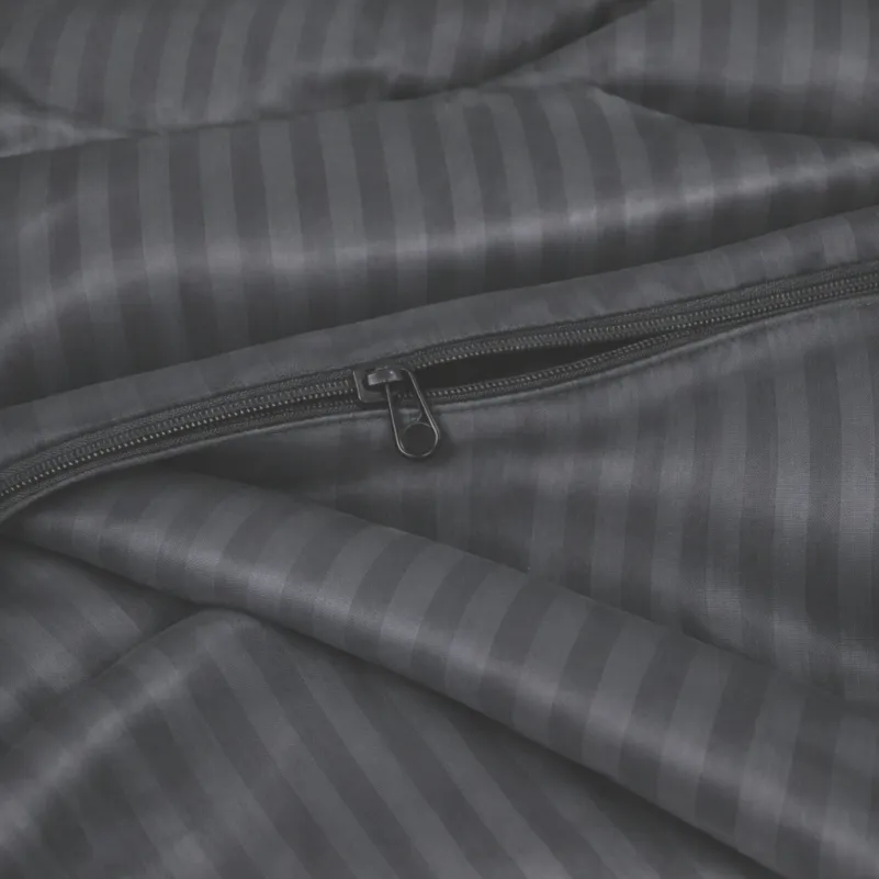 Комплект постельного белья Сатин JUNIOR Satin Stripe 30-0012 Dark Gray - 7