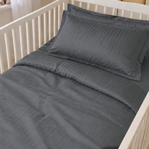 Комплект постельного белья Сатин LITTLE KIDS Satin Stripe 30-0012 Dark Gray