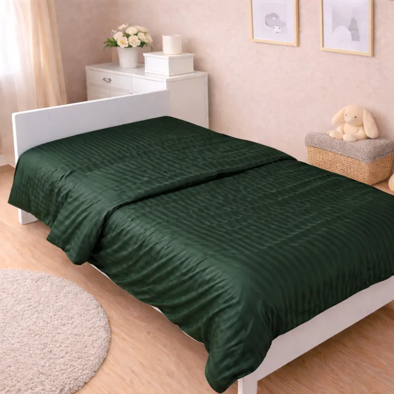 Комплект постельного белья Сатин JUNIOR Satin Stripe 30-0017 Green - 5