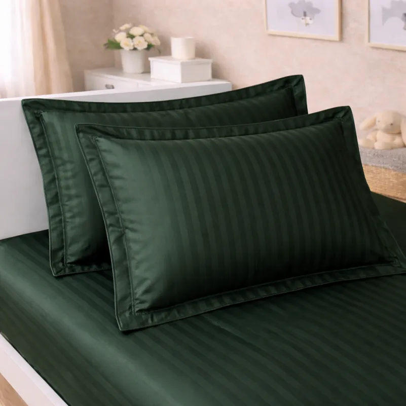 Комплект постельного белья Сатин JUNIOR Satin Stripe 30-0017 Green - 4