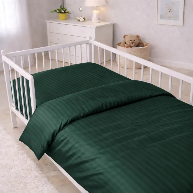 Комплект постельного белья Сатин BABY Satin Stripe 30-0017 Green Фото - 6