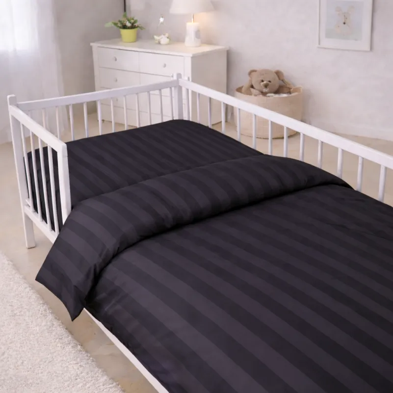 Комплект постельного белья Сатин LITTLE KIDS Satin Jacquard "Graphite" - 5