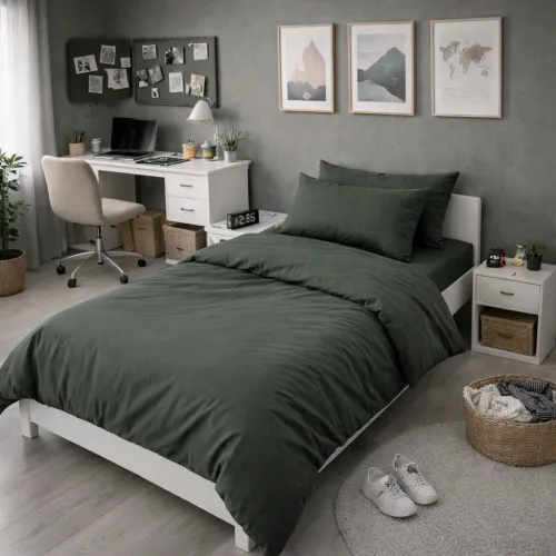 Комплект постельного белья Ranforce Elite TEENAGER 16-7000 Green Grey