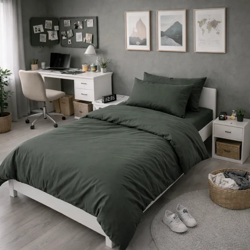 Комплект постельного белья Ranforce Elite TEENAGER 16-7000 Green Grey