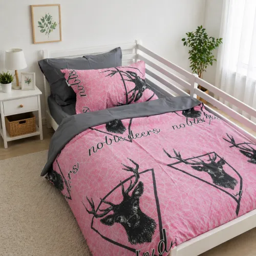 Комплект постельного белья Ranforce Elite JUNIOR 17-0516 Noble deers pink