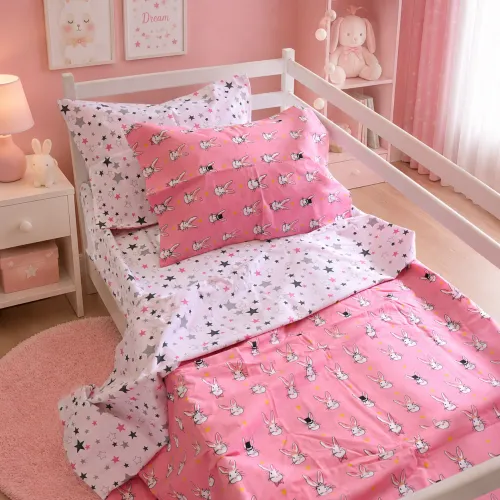 Комплект постельного белья Ranforce Elite TEENAGER 17-0528 Bunnies pink