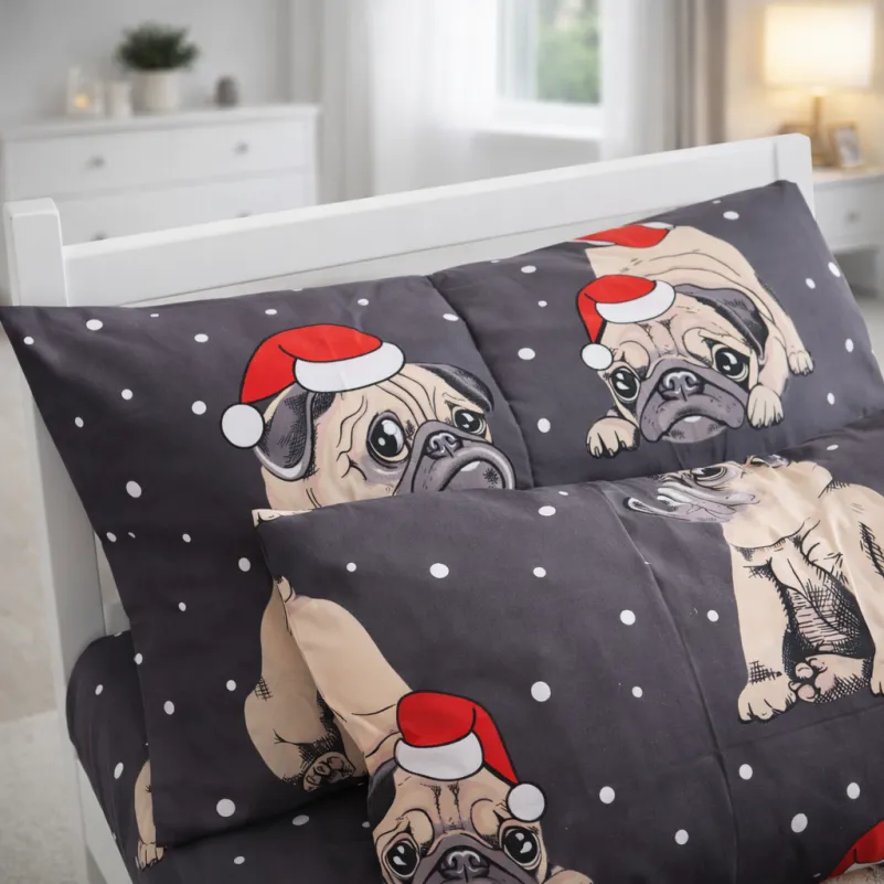 Комплект постельного белья Ranforce Elite JUNIOR 17-0598 New Year's pug - 4