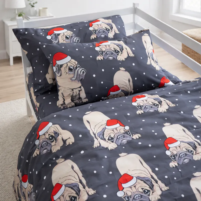 Комплект постельного белья Ranforce Elite JUNIOR 17-0598 New Year's pug