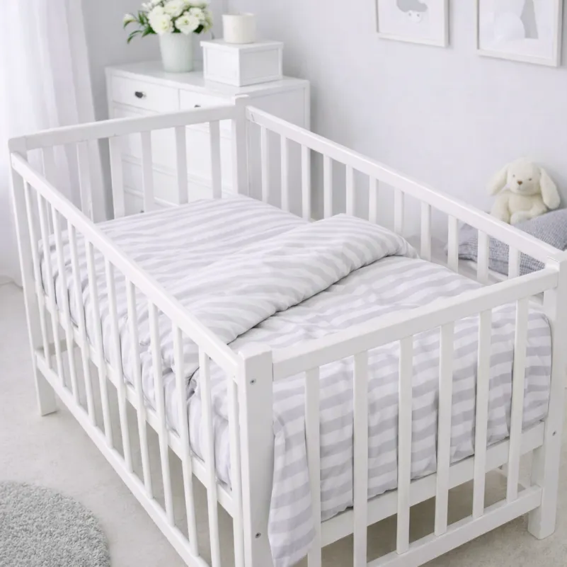 Комплект постельного белья Бязь LITTLE KIDS 17-0600 Stripe White Gray - 5