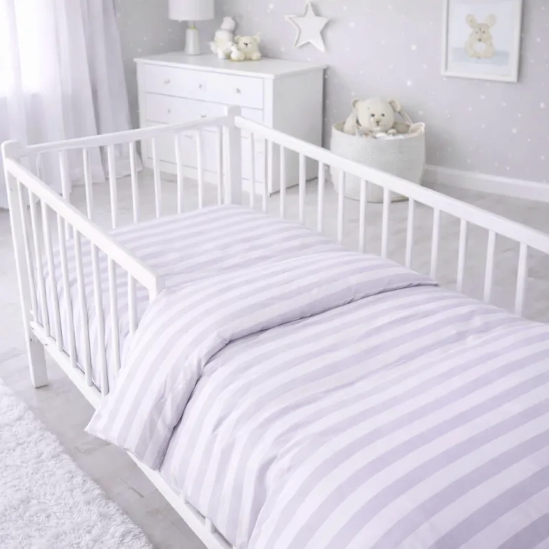 Комплект постельного белья Бязь BABY 17-0600 Stripe White Gray Фото - 6