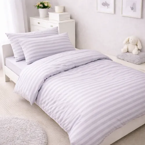 Комплект постельного белья  Бязь JUNIOR 17-0600 Stripe White Gray