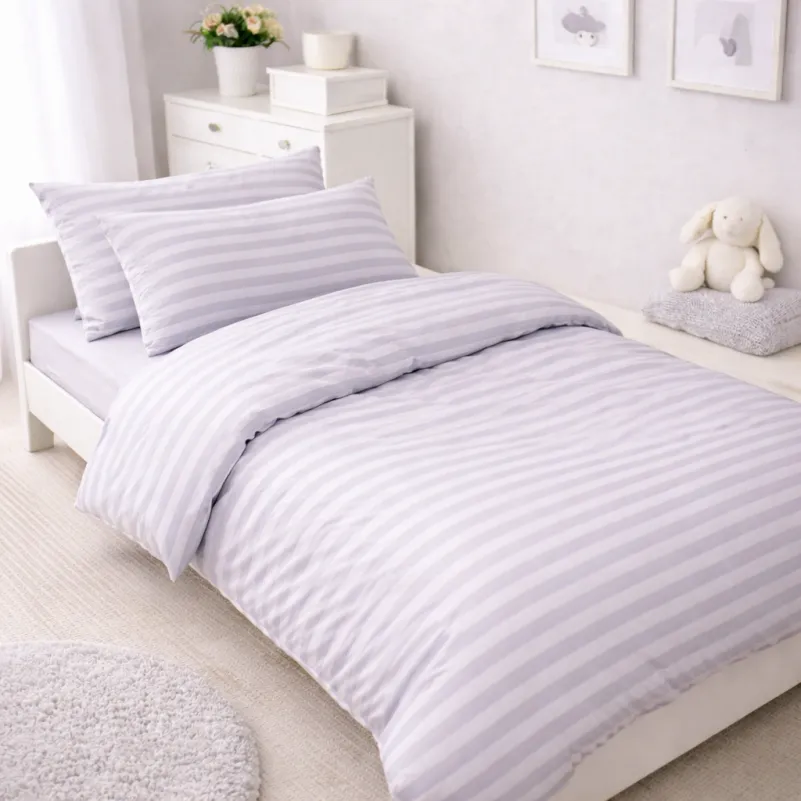 Комплект постельного белья  Бязь JUNIOR 17-0600 Stripe White Gray