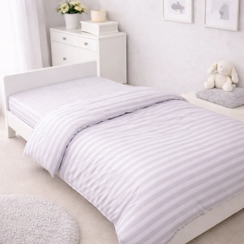 Комплект постельного белья  Бязь JUNIOR 17-0600 Stripe White Gray - 6