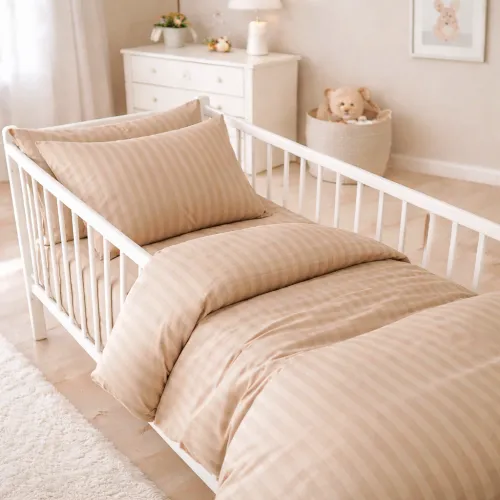 Комплект постельного белья Бязь BABY 17-0602 Stripe Creamy - 1