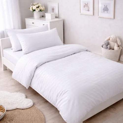 Комплект постельного белья  Бязь JUNIOR 17-0605 Stripe White