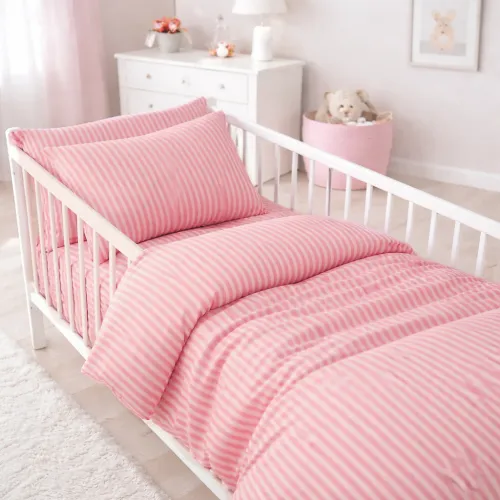 Комплект постельного белья Ranforce Elite BABY 17-0607 Stripe Pink - 1