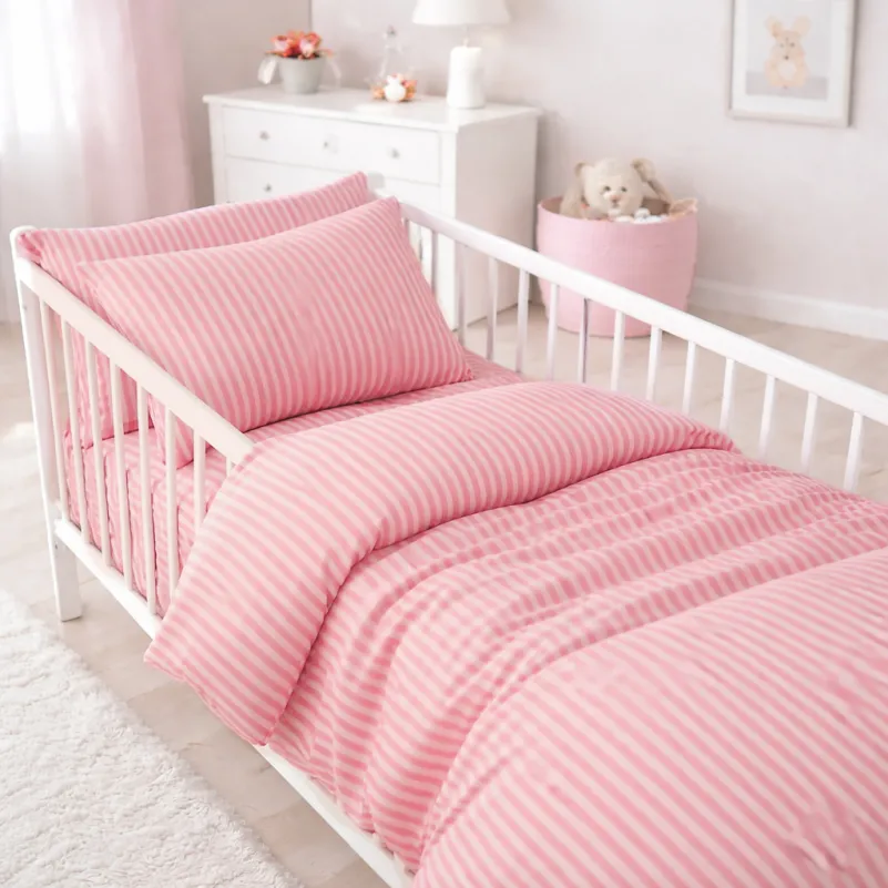 Комплект постельного белья Ranforce Elite BABY 17-0607 Stripe Pink