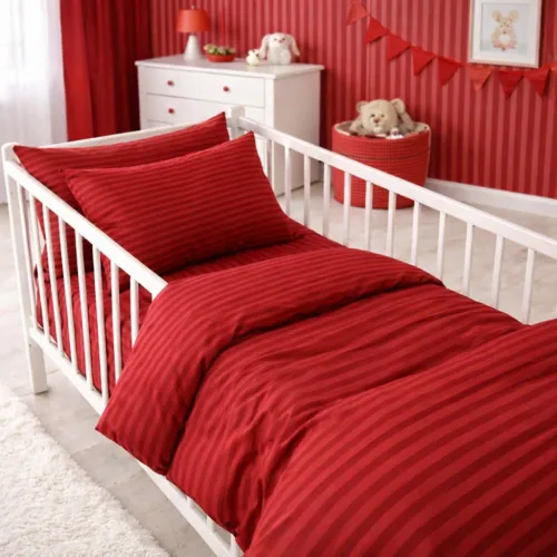 Комплект постельного белья Бязь BABY 17-0608 Stripe Red - 1